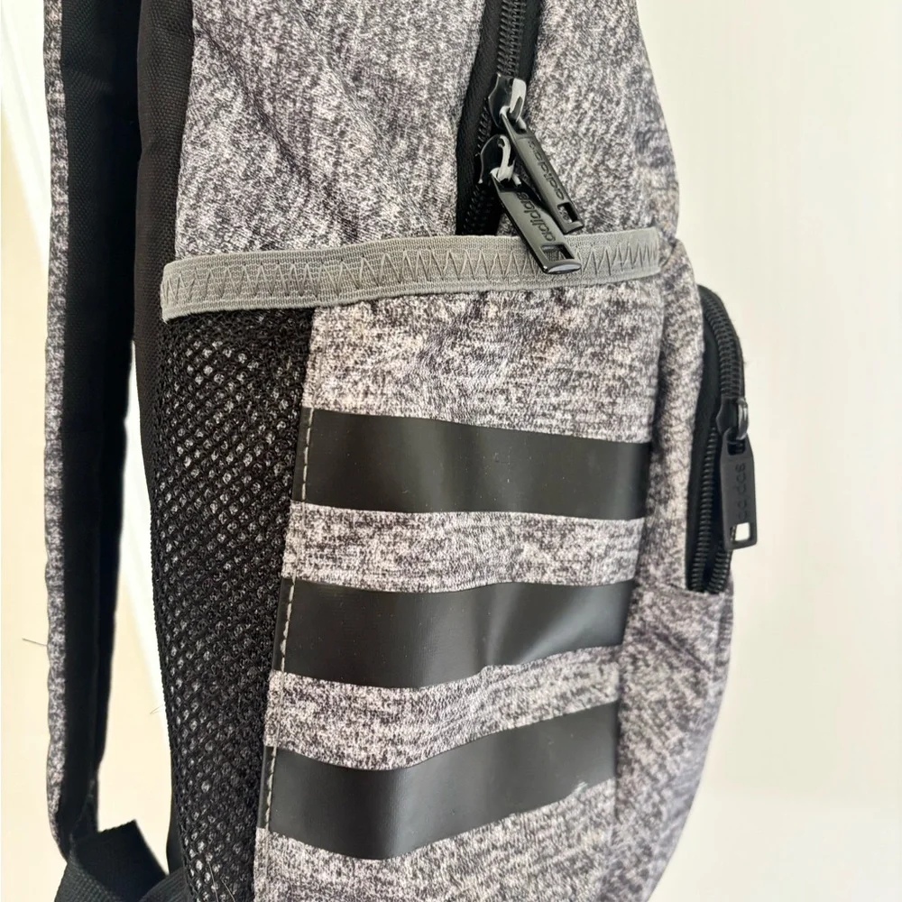 adidas Heather Gray and Black Unisex‎ Everyday 3 Striped Classic Backpack